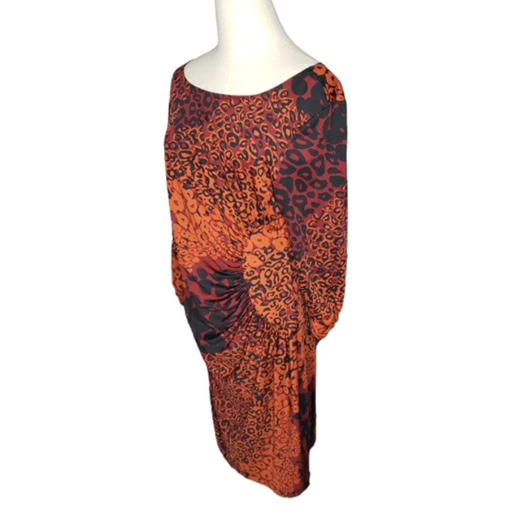 AA Studio Rouched Bodycon Mixed Animal Leopard Print Cocktail Party Sheath Dress